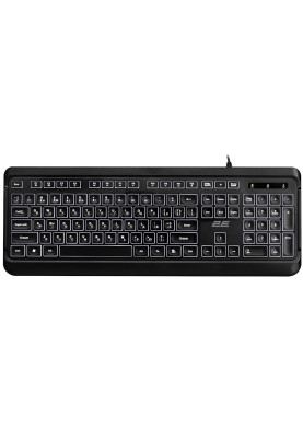 Клавіатура 2E KS120, Black, USB, біле підсвічування, 12 мультимедіа клавіш, 1.5 м, UA / EN (2E-KS120UB_UA)