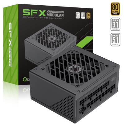 Блок живлення 850 Вт, GameMax GS-850G, Black, SFX, модульний, 80+ Gold, Active PFC, 9.2 см, 3xMolex / 6xSATA / 1x16-pin / 4x2+6-pin / 2x4+4-pin / 1x20+4-pin, захист OVP / UVP / OCP / OTP / OPP / SCP