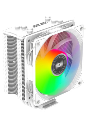 Кулер для процесора 2E Gaming Air Cool ACN120B ARGB, White, алюміній, мідні теплові трубки, 1x120 мм ARGB, для Intel 1700/1366/1200/115x, AMD AM5/AM4, до 180 Вт (2E-ACN120W-ARGB)