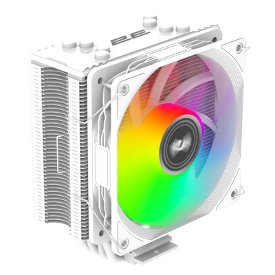 Кулер для процесора 2E Gaming Air Cool ACN120B ARGB, White, алюміній, мідні теплові трубки, 1x120 мм ARGB, для Intel 1700/1366/1200/115x, AMD AM5/AM4, до 180 Вт (2E-ACN120W-ARGB)