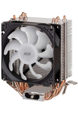 Кулер для процесора 2E Gaming Air Cool AC90D4 ARGB, алюміній, мідні теплові трубки, 1x90 мм ARGB, для Intel 1700/1366/1200/115x, AMD AM5/AM4, до 130 Вт (2E-AC90D4-ARGB)