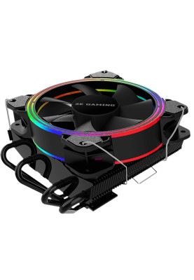 Кулер для процесора 2E Gaming Air Cool AC120T4 ARGB, Black, алюміній, мідні теплові трубки, 1x120 мм ARGB, для Intel 1700/1366/1200/115x, AMD AM5/AM4, до 130 Вт (2E-AC120T4-ARGB)