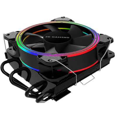 Кулер для процесора 2E Gaming Air Cool AC120T4 ARGB, Black, алюміній, мідні теплові трубки, 1x120 мм ARGB, для Intel 1700/1366/1200/115x, AMD AM5/AM4, до 130 Вт (2E-AC120T4-ARGB)