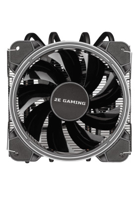 Кулер для процесора 2E Gaming Air Cool AC120T4 ARGB, Black, алюміній, мідні теплові трубки, 1x120 мм ARGB, для Intel 1700/1366/1200/115x, AMD AM5/AM4, до 130 Вт (2E-AC120T4-ARGB)