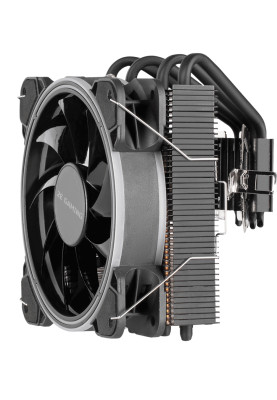 Кулер для процесора 2E Gaming Air Cool AC120T4 ARGB, Black, алюміній, мідні теплові трубки, 1x120 мм ARGB, для Intel 1700/1366/1200/115x, AMD AM5/AM4, до 130 Вт (2E-AC120T4-ARGB)