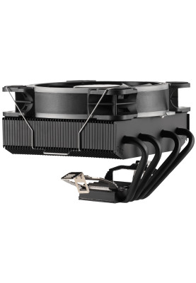 Кулер для процесора 2E Gaming Air Cool AC120T4 ARGB, Black, алюміній, мідні теплові трубки, 1x120 мм ARGB, для Intel 1700/1366/1200/115x, AMD AM5/AM4, до 130 Вт (2E-AC120T4-ARGB)