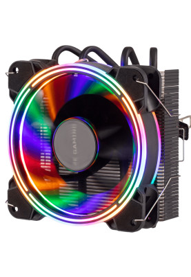 Кулер для процесора 2E Gaming Air Cool AC120T4 ARGB, Black, алюміній, мідні теплові трубки, 1x120 мм ARGB, для Intel 1700/1366/1200/115x, AMD AM5/AM4, до 130 Вт (2E-AC120T4-ARGB)