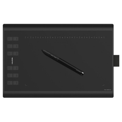 Графічний планшет Huion New 1060Plus + рукавичка, Black, діагональ 10" (А5), 5080 lpi, кількість клавіш 28, USB/Micro USB, Mac OS, Windows, чутливість пера 8192, 8G SD-карта (1060PLUS)