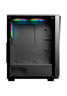 Корпус GameMax Prism, Black, без БЖ, Mid Tower, для ATX / MicroATX / Mini-ITX, 2xUSB 2.0 / 1xUSB 3.0, макс. CPU - 165 мм / VGA - 320 мм, 3x120 мм (PRISM)