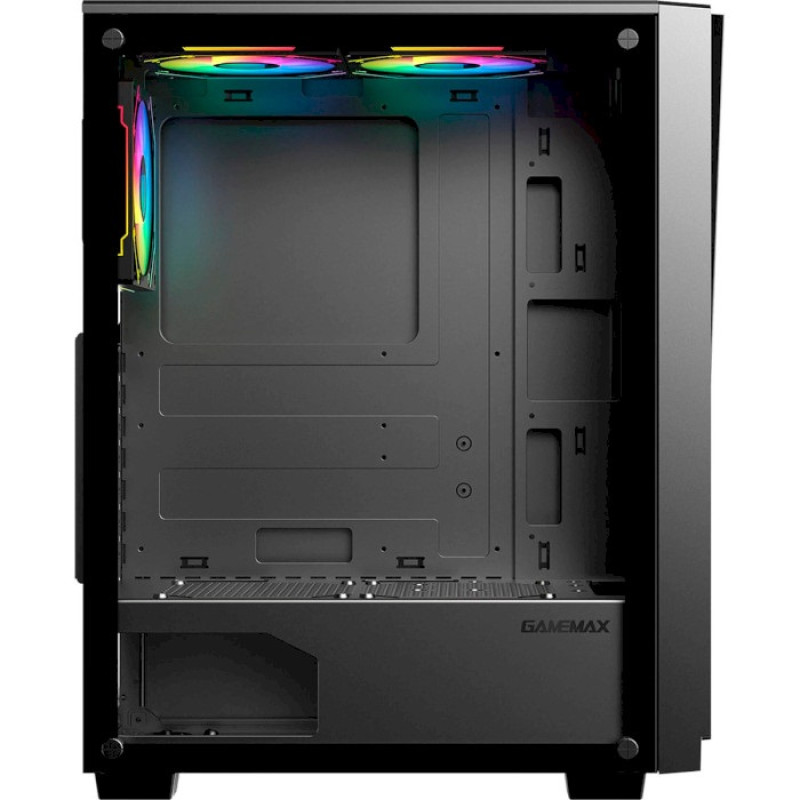 Корпус GameMax Prism, Black, без БЖ, Mid Tower, для ATX / MicroATX / Mini-ITX, 2xUSB 2.0 / 1xUSB 3.0, макс. CPU - 165 мм / VGA - 320 мм, 3x120 мм (PRISM)