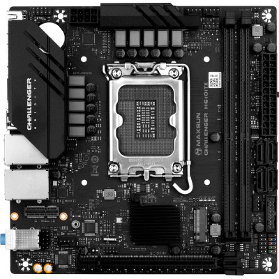 Мат.плата LGA1700, Maxsun Challenger H610MITX 2LAN V3, H610, 2xDDR4, Int.Video(CPU), 4xSATA3, 1xPCI-E 16x 4.0, 1xPCI-E 1x, 2xM.2 3.0, RTL8125BG+RTL8111H, 2xUSB3.2/3xUSB2.0, DP/2xHDMI, Mini-ITX (MS-Challenger H610ITX 2LAN V3)