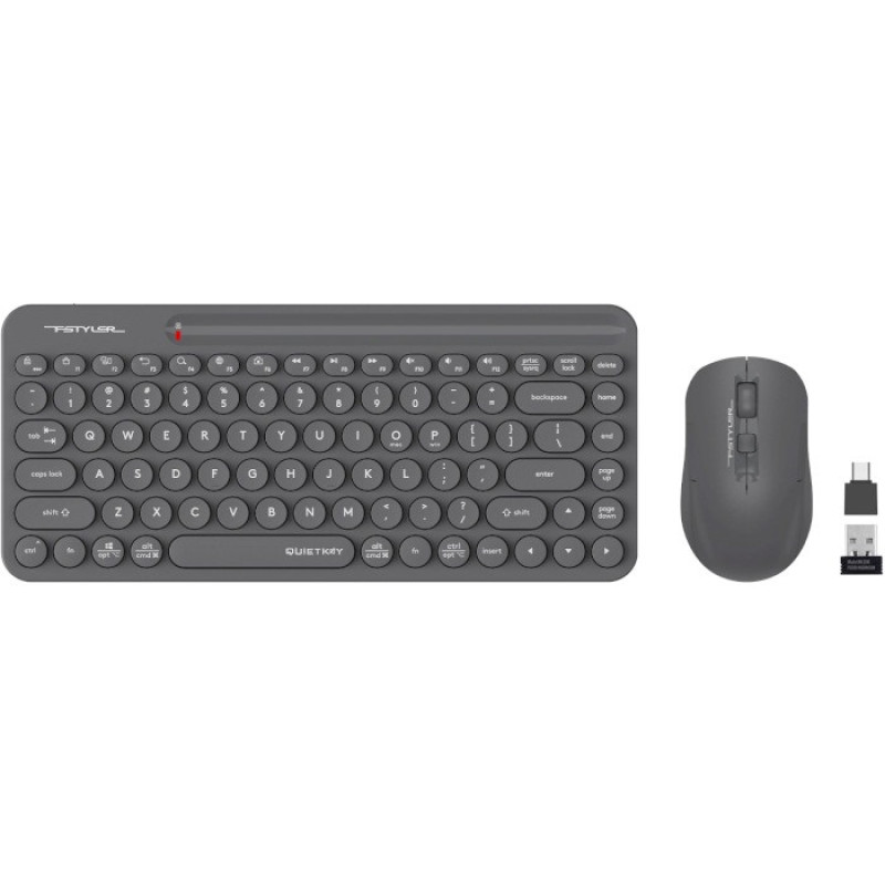 Комплект бездротовий A4Tech Fstyler FG3200 Air2 (Grey), Bluetooth / USB/Radio (USB)