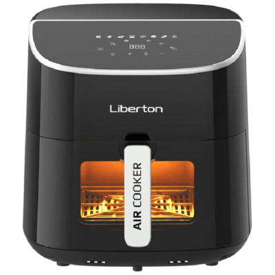 Мультипіч Liberton LAF-3204, Black, 2000W, 8л, 8 програм, керування сенсорне, таймер, автовідключення, антипригарне покриття чаші, 30-200 ˚C, оглядове вікно, спрей для олії, тримач для тостів, щипці для іжі, щітка для олії, внутрішня підсвітка