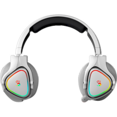 Навушники A4Tech Bloody MR710 (Grey), Bluetooth, 2.4 ГГц, Mini jack, підсвічування RGB, висувний мікрофон, чутливість навушників 105 дБ, довжина кабелю 1,5 м, радіус дії до 12 м, час роботи до 65 год