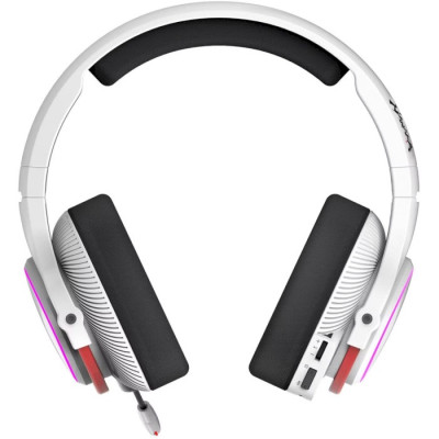 Навушники A4Tech Bloody MR720 (Naraka), White/Black, Bluetooth, 2.4 ГГц, Mini jack, підсвічування RGB, висувний мікрофон, чутливість навушників 105 дБ, довжина кабелю 1,5 м, радіус дії до 12 м, час роботи до 65 год