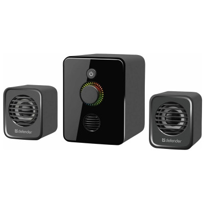 Колонки Defender V12 Black (65212), 2.1-канальний звук, 2 x 3 Вт + 5 Вт, USB, mini-jack 3.5 мм, підсвічування LED, кабель 0.9 м