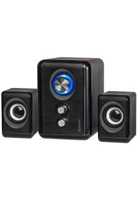 Колонки Defender V11 Black (65111), 2.1-канальний звук, 2 x 3 Вт + 5 Вт, USB, mini-jack 3.5 мм, підсвічування LED, кабель 1 м