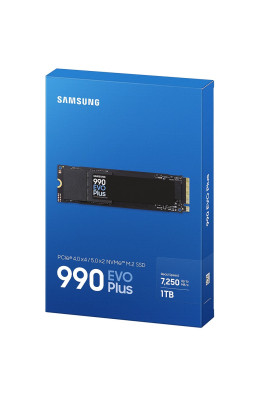 Твердотільний накопичувач SSD 1Tb, Samsung 990 Evo Plus, PCI-E 5.0 x2, M.2 2280, 3D TLC, 7150/6300 МБ/с (MZ-V9S1T0BW)