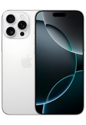 Смартфон Apple iPhone 16 Pro Max (A3296), White Titanium, 512Gb, Nano-SIM + eSIM, 6.9" (2868х1320, OLED, 460 ppi), A18 Pro (6 ядер), WiFi 7, Bluetooth 5.3, 5G, NFC, 48Mp/48Mp/12Mp + 12Mp, Type-C, iOS 18 (MYX13SX/A)