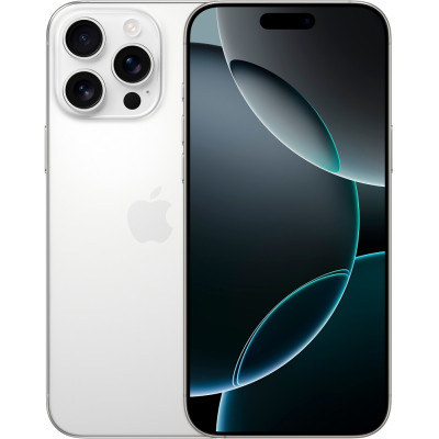 Смартфон Apple iPhone 16 Pro Max (A3296), White Titanium, 512Gb, Nano-SIM + eSIM, 6.9" (2868х1320, OLED, 460 ppi), A18 Pro (6 ядер), WiFi 7, Bluetooth 5.3, 5G, NFC, 48Mp/48Mp/12Mp + 12Mp, Type-C, iOS 18 (MYX13SX/A)