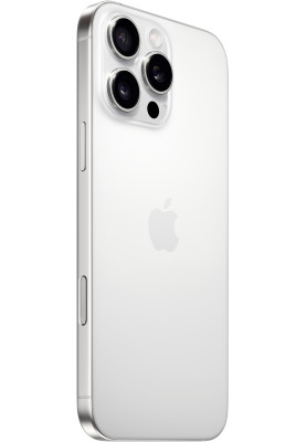 Смартфон Apple iPhone 16 Pro Max (A3296), White Titanium, 512Gb, Nano-SIM + eSIM, 6.9" (2868х1320, OLED, 460 ppi), A18 Pro (6 ядер), WiFi 7, Bluetooth 5.3, 5G, NFC, 48Mp/48Mp/12Mp + 12Mp, Type-C, iOS 18 (MYX13SX/A)