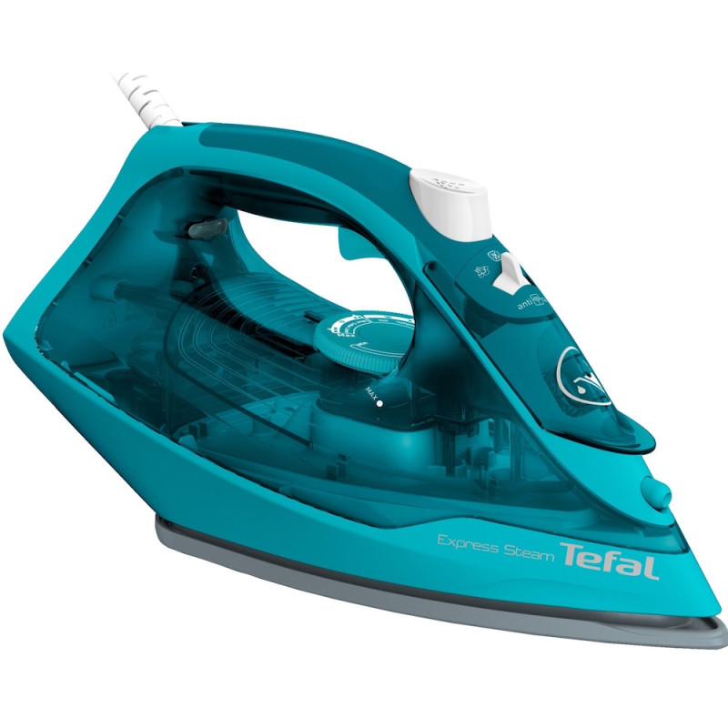 Праска Tefal Express Steam, Blue, 2500W, кераміка, паровий удар, резервур 270мл, антикрапля, вертикальне відпарювання, автоматичне відключення (FV2867E0)