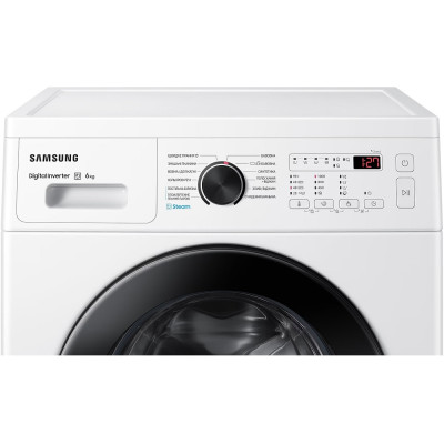 Пральна машина Samsung WW60AG4S00CEUA, White, 6кг, фронтальна, 12 програм, дисплей, 1400 об/хв, клас енергоспоживання A+++, 85x60x45