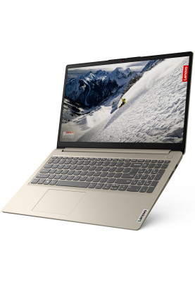 Ноутбук 15" Lenovo ideapad 1 15ALC7 (82R400WBRA) Sand 15.6" (1920x1080, IPS, 60Hz), AMD Ryzen 5 5625U(6x2.3-4.3GHz), 16Gb DDR4, SSD 512Gb, AMD Radeon, Web, Wi-Fi 6, BT 5.2, 1xType-C/1xUSB3.2/1xUSB2.0, HDMI, 42Wh, DOS