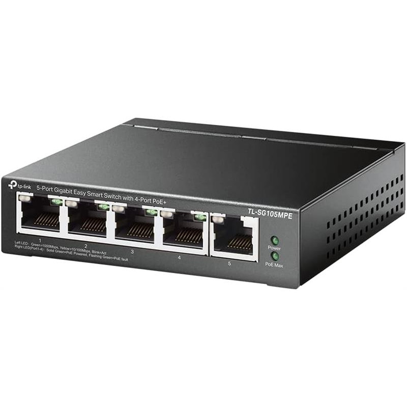 Комутатор TP-Link TL-SG105MPE, LAN 10/100/1000Mb, 4xPoE