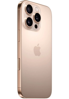Смартфон Apple iPhone 16 Pro (A3293), Desert Titanium, 1Tb, Nano-SIM + eSIM, 6.3" (2622х1206, OLED, 460 ppi), A18 Pro (6 ядер), WiFi 7, Bluetooth 5.3, 5G, NFC, 48Mp/48Mp/12Mp + 12Mp, Type-C, iOS 18 (MYNW3SX/A)