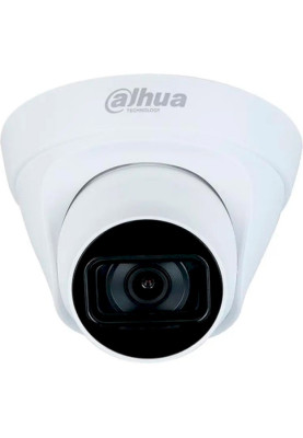 IP камера Dahua DH-IPC-HDW1230T1 (2.8мм), White, 1920x1080, 2 Mп, 1/2.8" CMOS, f=2.8 мм, H.264H, H.264B, IP67, Smart H.265 + / Smart H.264 +, ІЧ підсвічування 30 м, DC12В/PОE, -40°C ~ +60°C