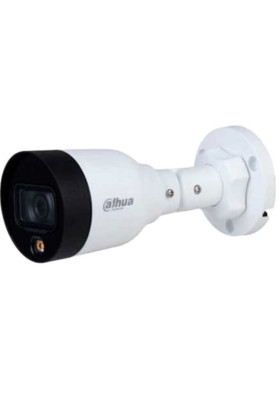 IP камера Dahua DH-IPC-HFW1239S1-LED (2.8мм), White/Black, 2 МП, 1/2.8" CMOS, f=2.8 мм, H.264H, H.264B, IP67, Smart H.265 + / Smart H.264 +, LAN с PoE, LED підсвічування 30 м, -40°C ~ +60°C