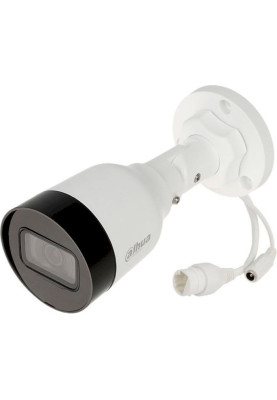 IP камера Dahua DH-IPC-HFW1230S1 (2.8мм), White, 2 Мп, 1/2.8" CMOS, 1920x1080, H.264H, H.264B, Smart H.265 + / Smart H.264 +, LAN с PoE, f=2.8 мм, IP67, день/ніч, ІЧ підсвічування до 30 м, -40°C ~ +60°C