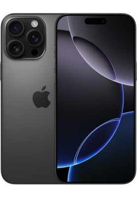 Смартфон Apple iPhone 16 Pro Max (A3296), Black Titanium, 512Gb, Nano-SIM + eSIM, 6.9" (2868х1320, OLED, 460 ppi), A18 Pro (6 ядер), WiFi 7, Bluetooth 5.3, 5G, NFC, 48Mp/48Mp/12Mp + 12Mp, Type-C, iOS 18 (MYX03SX/A)