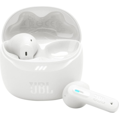 Навушники бездротові JBL Tune Flex 2, White, Bluetooth, мікрофон, акумулятор 55 mAh, чохол з функцією зарядки, технологія "JBL Pure Bass Sound" (JBLTFLEX2WHT)