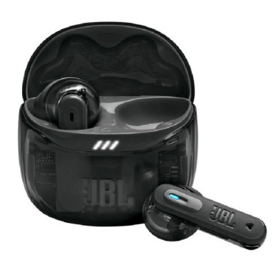 Навушники бездротові JBL Tune Flex 2, Ghost Black, Bluetooth, мікрофон, акумулятор 55 mAh, чохол з функцією зарядки, технологія "JBL Pure Bass Sound" (JBLTFLEX2GBLK)