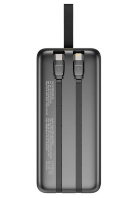 Універсальна мобільна батарея 50000 mAh, ColorWay, Black, 22.5 Вт, 1xType-C (PD3.0) / 1xUSB (QC4.0), вбуд. кабель Type-C / Lightning, цифровий LED дисплей (CW-PB500LPC5BK-PDD)