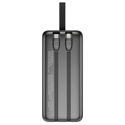 Універсальна мобільна батарея 50000 mAh, ColorWay, Black, 22.5 Вт, 1xType-C (PD3.0)/1xUSB (QC4.0), вбуд. кабель Type-C/Lightning, цифровий LED дисплей (CW-PB500LPC5BK-PDD)