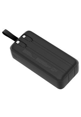 Універсальна мобільна батарея 30000 mAh, ColorWay EnergyPlus, Black, 22.5 Вт, 1xType-C (PD3.0) / 1xUSB (QC4.0), вбуд. кабель Type-C / Lightning, цифровий LED дисплей (CW-PB300LPB4BK-PDD)