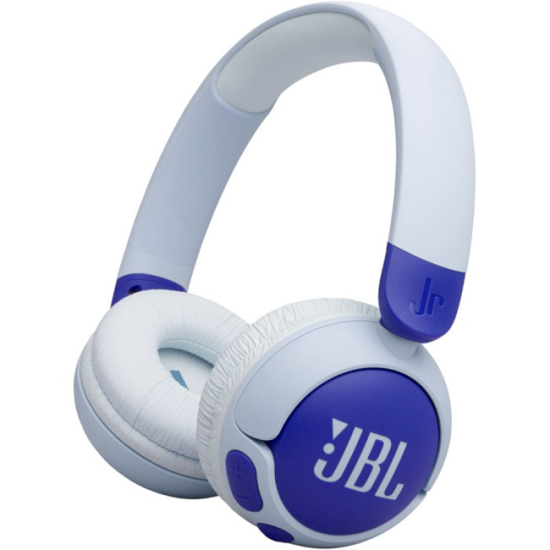 Навушники бездротові JBL JR 320BT, Blue/White, Bluetooth, мікрофон, акумулятор 500 mAh, дитячі (JBLJR320BTBLU)