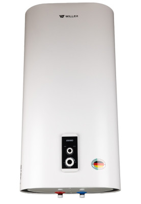 Водонагрівач Willer EV50DR Grand, White, 2000W, 50 л, вертикальний, плоский, "сухий" тен, механічне управління, 3 режими потужності (0.8 кВт, 1.2 кВт, 2.0 кВт), терморегулятор, термозахист, IPX4