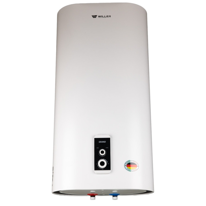 Водонагрівач Willer EV50DR Grand, White, 2000W, 50 л, вертикальний, плоский, "сухий" тен, механічне управління, 3 режими потужності (0.8 кВт, 1.2 кВт, 2.0 кВт), терморегулятор, термозахист, IPX4