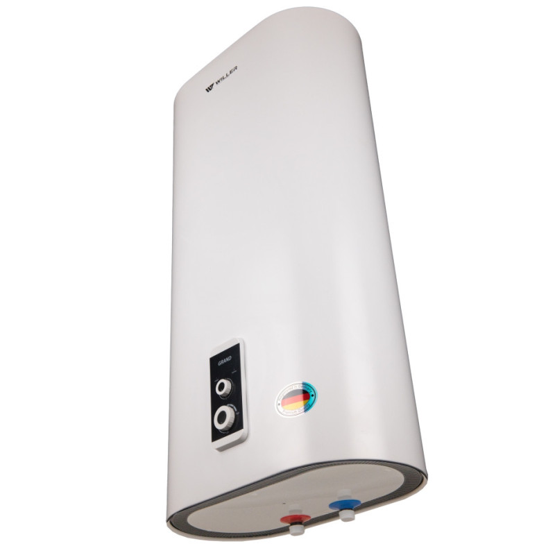 Водонагрівач Willer EV50DR Grand, White, 2000W, 50 л, вертикальний, плоский, "сухий" тен, механічне управління, 3 режими потужності (0.8 кВт, 1.2 кВт, 2.0 кВт), терморегулятор, термозахист, IPX4