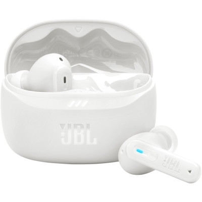 Навушники бездротові JBL Tune Beam 2, White, Bluetooth, мікрофон, акумулятор 65 mAh, чохол з функцією зарядки, технологія "JBL Pure Bass Sound" (JBLTBEAM2WHT)