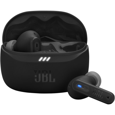 Навушники бездротові JBL Tune Beam 2, Black, Bluetooth, мікрофон, акумулятор 65 mAh, чохол з функцією зарядки, технологія "JBL Pure Bass Sound" (JBLTBEAM2BLK)