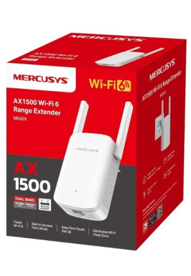 Точка доступа-підсилювач Mercusys ME60X Wi-Fi 6 1500Mb, 2 зовнішніх антени, 1xLAN 10/100/1000Mbit