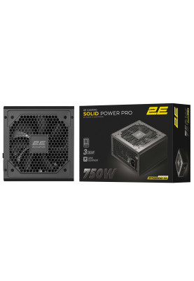 Блок живлення 750 Вт, 2E Solid Power Pro, Black, напівмодульний, 80+ Bronze, Active PFC, 120 мм, 3xMolex / 6xSATA / 1xPCI-E 16-pin / 4xPCI-E 6+2-pin / 1xMB 20+4-pin / 2xCPU 4+4-pin, захист UVP/OVP/SCP/OPP/OCP (2E-SP750BRSMII-120)