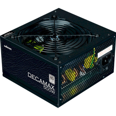 Блок живлення 500 Вт, Zalman Decamax, Black, 80 Plus, Active PFC, 12 см HDB, 3xMolex/4xSATA/2x6+2-pin/1x4+4-pin/1x20+4-pin, захист OPP/OVP/UVP/SCP, ATX V2.31