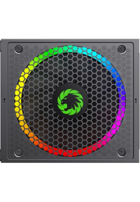 Блок живлення 750 Вт, GameMax RGB 750 PRO, Black, модульний, 80+ Gold, Active PFC, 14 см з ARGB підсвічуванням, 3xMolex / 8xSATA / 1x16-pin / 2x6+2-pin / 2x4+4-pin / 1x20+4 pin, захист OVP/UVP/OCP/OLP/OPP/SCP