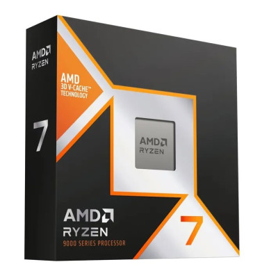 Процесор AMD (AM5) Ryzen 7 9800X3D, Box, 8x4.7 ГГц (Turbo Boost 5.2 ГГц), Radeon Graphics, L3 96Мб, Zen 5, 4 нм, TDP 120 Вт, розблокований множник, система охолодження0